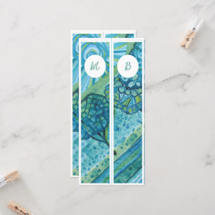 Monogram Initials Whimsical Two Bookmarks