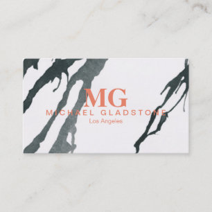 Monogram Ink Variation (orange) Business Card