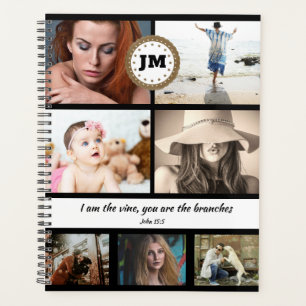 Monogram Inspirational Catholic John 15:5 DIY Planner
