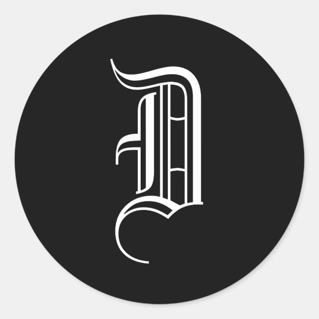 Monogram Invitation Seal "D"  Old English Style (Front)