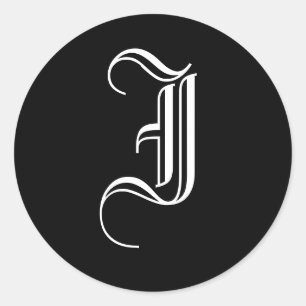 Monogram Invitation Seal Letter "I" Old English