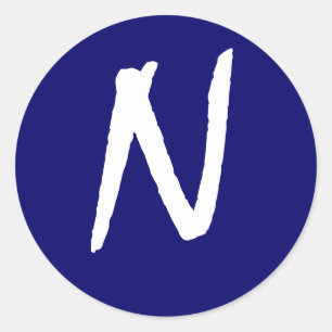 Monogram Invitation Seal "N"  Customisable Navy