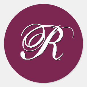 Monogram Invitation Seal "R"  Customisable Wine
