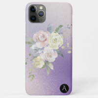 *~* Monogram Iridescent Pastel Lavender Floral