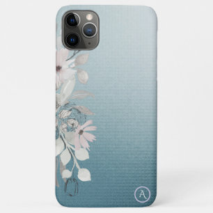 *~* Monogram Iridescent Teal Textured Gradient Case-Mate iPhone Case