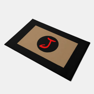 Monogram J Black Trim Doormat