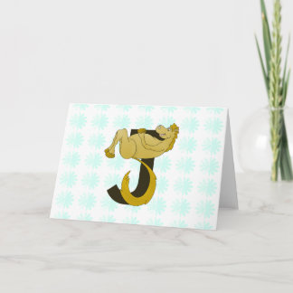 Monogram J Flexible Pony Personalised Note Card