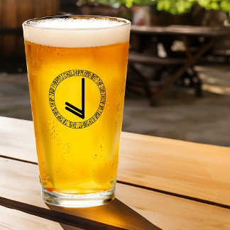 Monogram J -Fun Norse Viking Rune Style Pint Glass