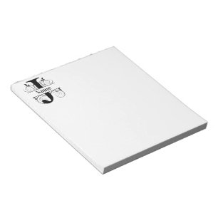 Monogram J Initial Stationary Desk Notepad