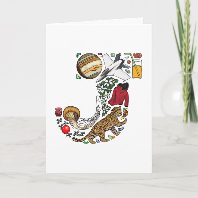 Monogram "J" note card (Front)