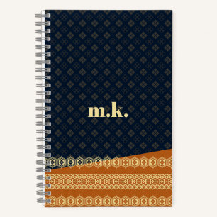 Monogram Japanese Tortoise Diamond Pattern Notebook