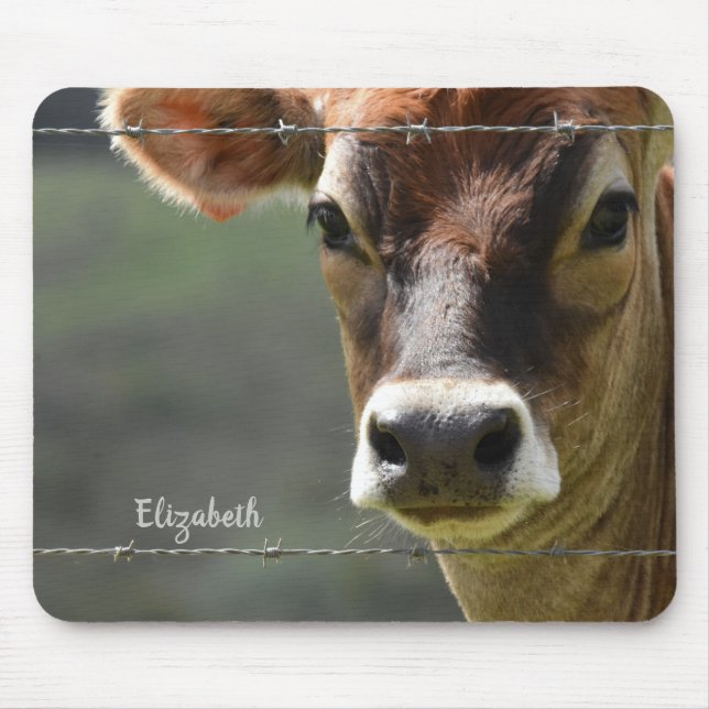 Monogram Jersey Cow Photograph Mouse Pad (Front)