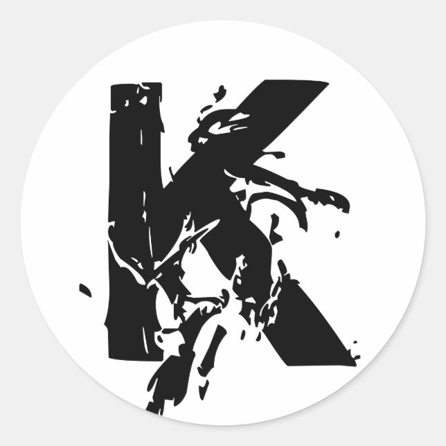 Monogram K Wedding Seal Sticker (Front)