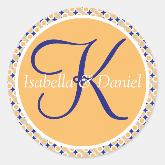Monogram K Wedding Seal Stickers (Front)
