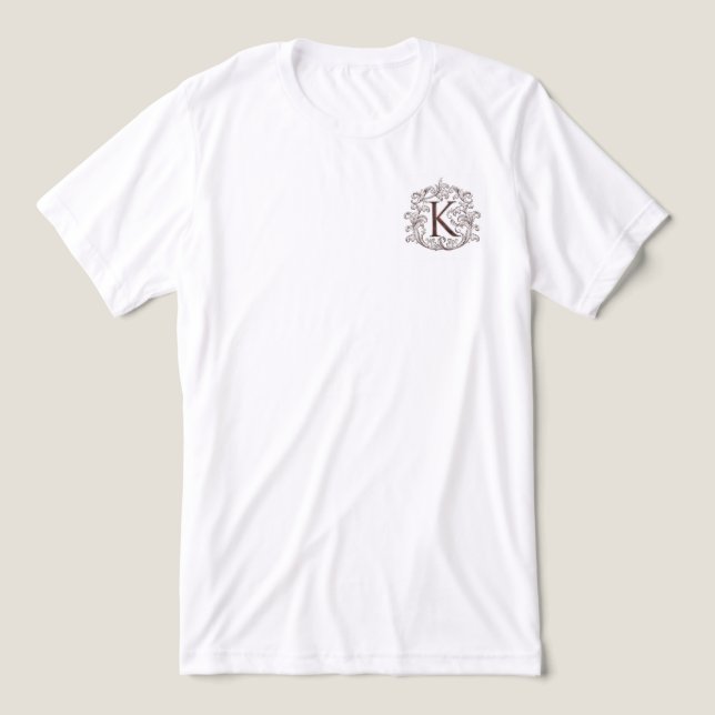 Monogram K White Tri-Blend Shirt (Design Front)
