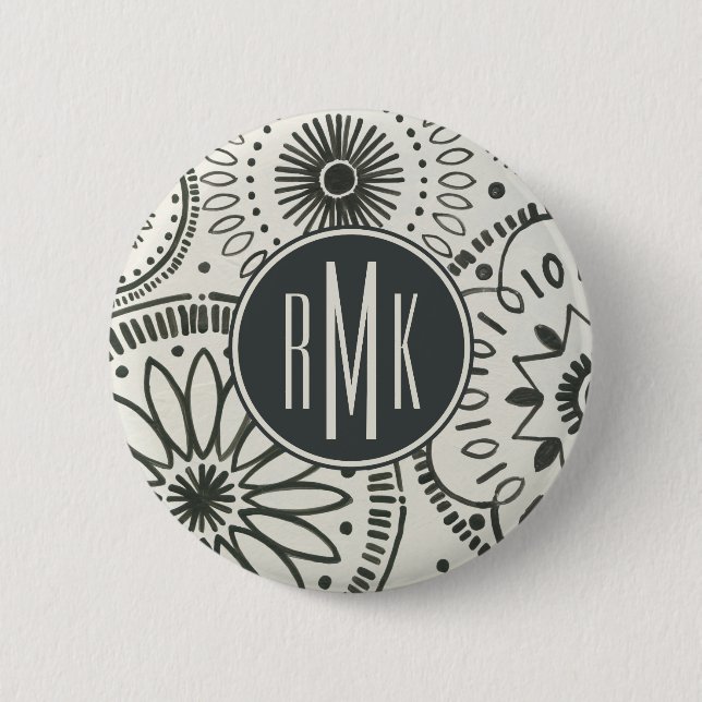 Monogram | Kami Abstract Pattern 6 Cm Round Badge (Front)
