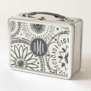 Monogram Kami Abstract Pattern Metal Lunch Box