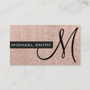 Monogram Khaki Elegant Canvas Business Card
