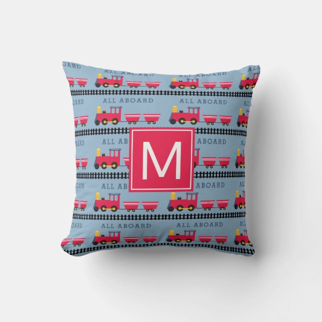 Monogram | Kids All Aboard Cushion (Front)