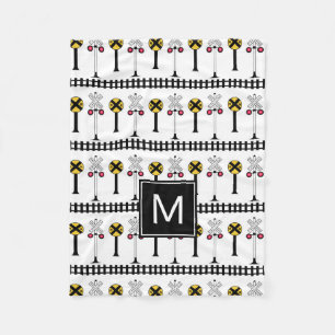 Monogram   Kids Train Signals Fleece Blanket