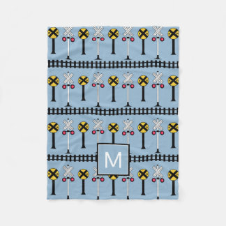 Monogram | Kids Train Signals Fleece Blanket