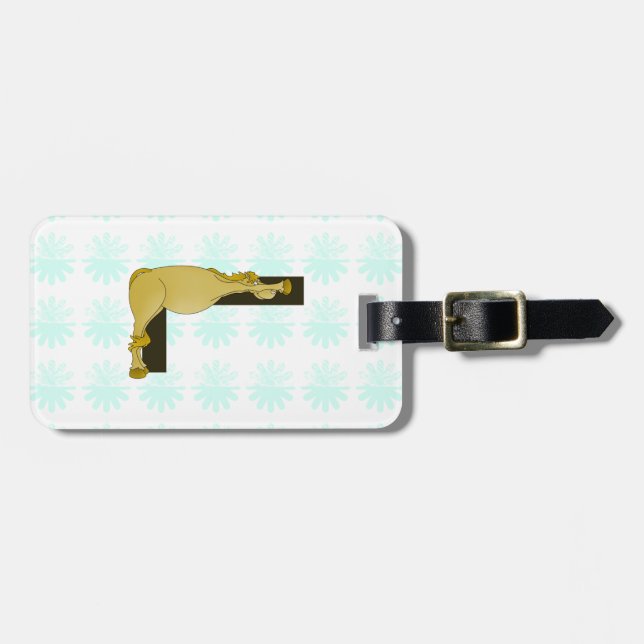 Monogram L Flexible Horse Personalised Luggage Tag (Front Horizontal)