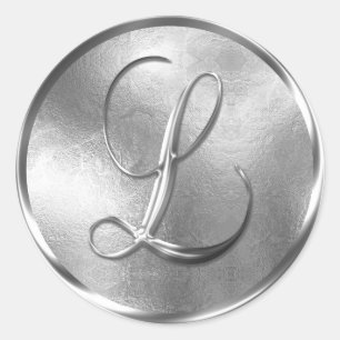 Monogram L NONMETALLIC Silver Envelope Seal
