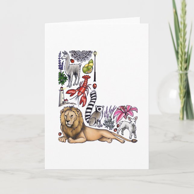 Monogram "L" note card (Front)