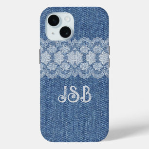 Monogram Lace Denim iPhone / iPad case