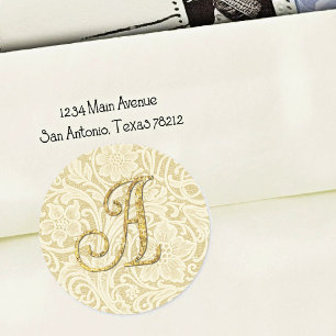 Monogram Lace Envelope Seal Gold