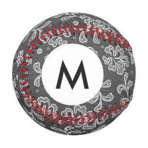 Monogram Lace fabric pattern 1 Baseball