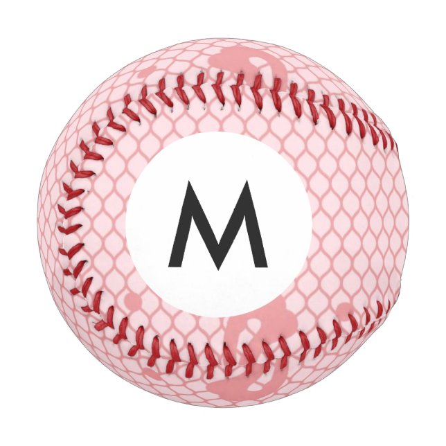 Monogram Lace pattern, flower vintage 3 Baseball (Front Left)