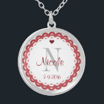 Monogram Ladies Necklace<br><div class="desc">Monogram Ladies Necklace Makes perfect wedding party gift, birthday, Valentine's Day, or just because gift. Update info to reflect your own info.</div>