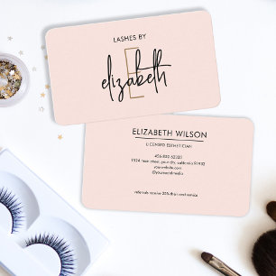 Monogram Lashes Aesthetician Beauty Business Card