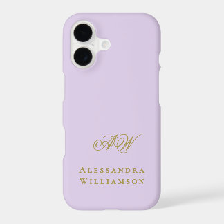 Monogram Lavender Gold Initials Name Minimalist