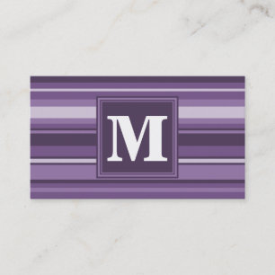 Monogram Lavender stripes Business Card