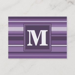 Monogram Lavender stripes Business Card