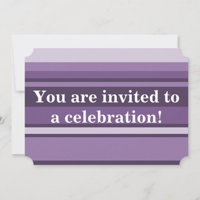 Monogram Lavender stripes Invitation (Front)