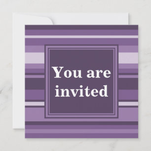 Monogram Lavender stripes Invitation