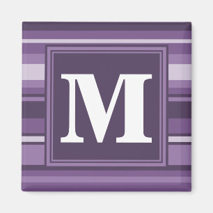 Monogram Lavender stripes Magnet