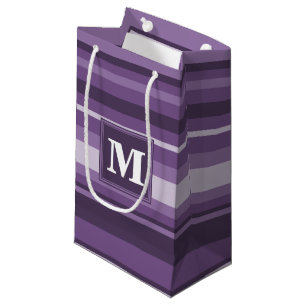 Monogram Lavender stripes Small Gift Bag