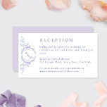 Monogram Lavender Wedding Reception Enclosure Card<br><div class="desc">Add any information you need with this beautiful insert cart. Ability to add any title and text so you can use it for wedding reception details, wedding websites, or anything else you like! Design with a beautiful lavender botanical monogram with the couple's initials and a fine lavender colour frame. Elegant...</div>