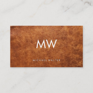 Monogram Leather Background Business Card