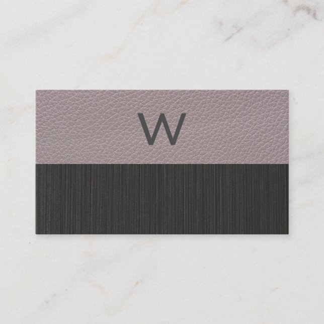 Monogram | Leather  Business Card (Front)