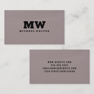 Monogram Leather Texture Business Card