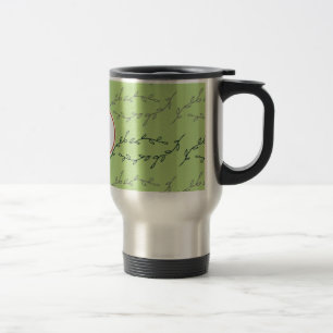 monogram & leaves travel mug