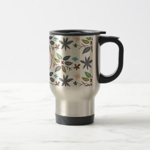monogram & leaves travel mug