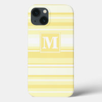 Monogram lemon yellow stripes Case-Mate iPhone cas