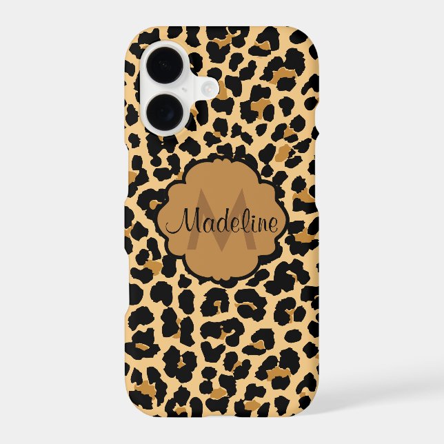 Monogram Leopar Print Pattern iPhone Case (Back)