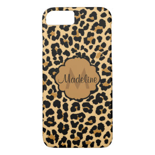 Monogram Leopar Print Pattern iPhone Case